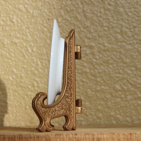 Two Vintage Geisha Girl Mini Plates with Easels Made in Japan - Picture 6 of 7